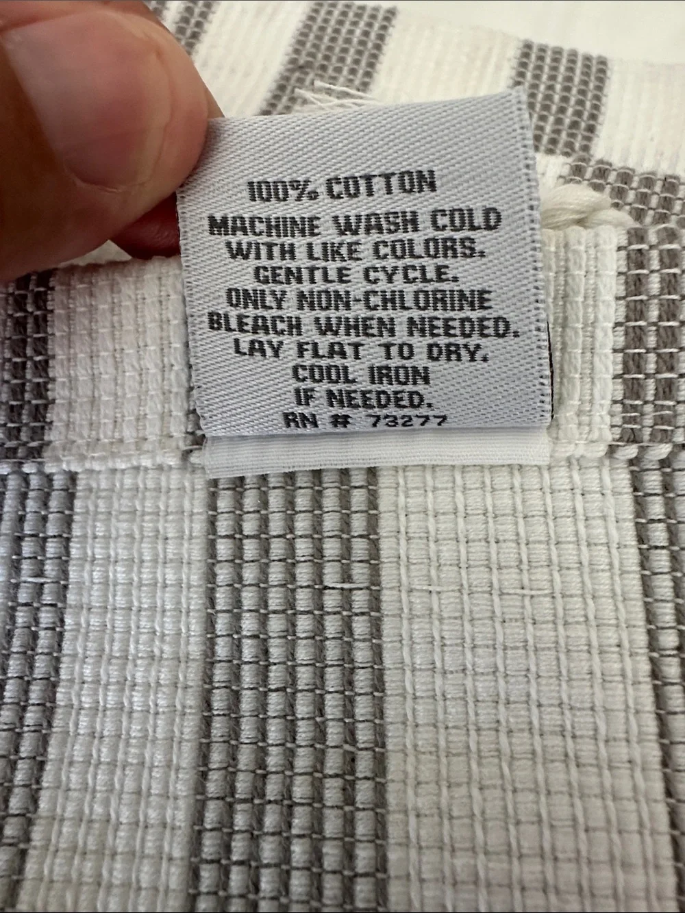 Striped Cotton Placemats - White & Gray